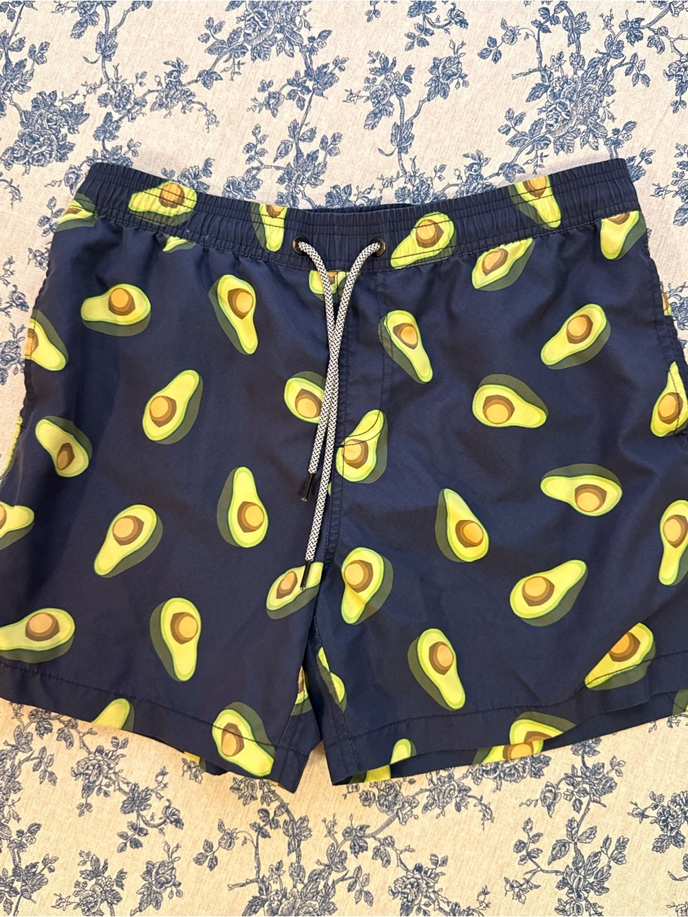 Maamgic Men's Navy Avocado Print Swim Trunks